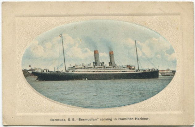 J.H. BRADLEY & CO Bermuda, S.S. "Bermudian" coming in Hamilton Harbour.