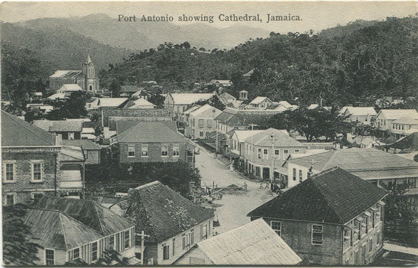 H.S. DUPERLY Port Antonio showing Cathedral, Jamaica.