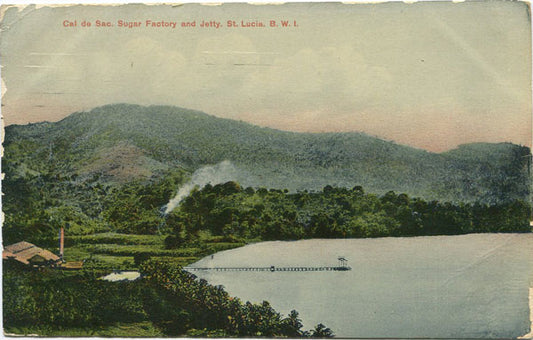 M & C.  Cal de Sac Sugar Factory and Jetty. St Lucia B.W.I.
